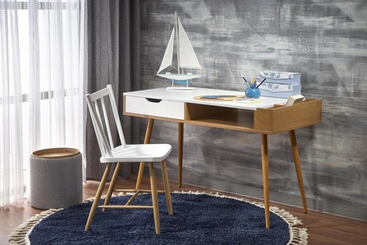 Письмовий стіл B-45 Halmar Золотий дуб / Білий